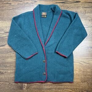Vintage ALPS Sweater Womens Medium Wool Cardigan 3/4 Sleeve Shawl Collar 90s